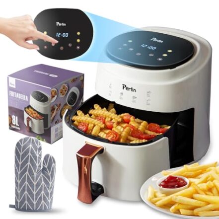 Fritadeira Sem Óleo Air Fryer 8L, Branco, 1400W, 127, Volts- Fritadeira Airfryer Digital，Equipado com luvas - Webiishop