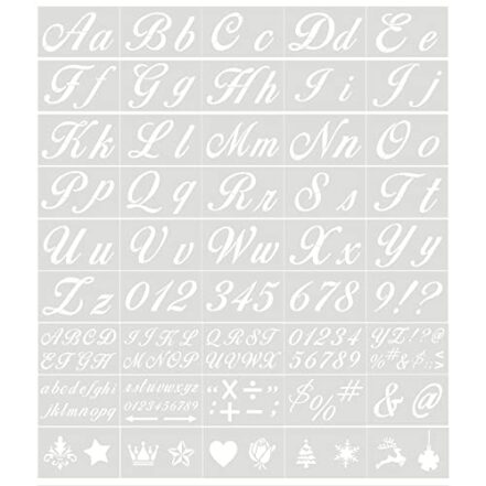 Henniu Estênceis de 45 peças Modelo de letras e números reutilizáveis e laváveis estênceis de alfabeto ecológicos Modelos de artesanato de animais de estimação para pintura em madeira Scrapbooking T - Webiishop