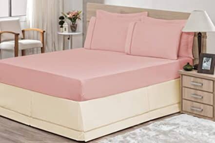 Jogo De Lençol Para Cama Casal Padrão 03 Peças Ponto Palito Percal 200 Fios Algodão Rose - Webiishop