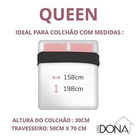 Jogo de Cama Casal Queen King Lençol Fronhas 400 Fios 4 Peças Ponto Palito Casa Dona (Casal, Marfim) - Webiishop