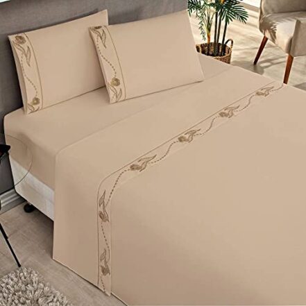 Jogo de Cama Queen Imperial 04 Peças Bia Enxovais Cáqui Queen Tecido - Webiishop