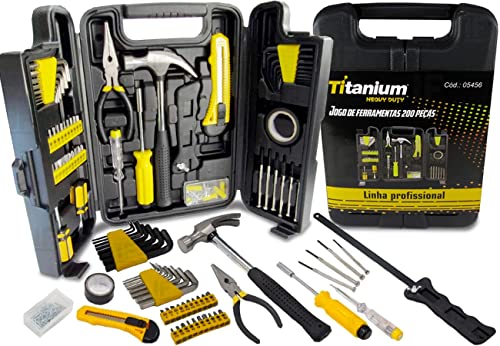 Jogo de Ferramentas Titanium 5456 com 200 Peças e Maleta - Webiishop