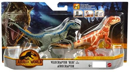 Jurassic World Dominion Velociraptor Blue vs Atrociraptor Dino Battle 2 Pack Dinosaur Figures HFY46 - Webiishop