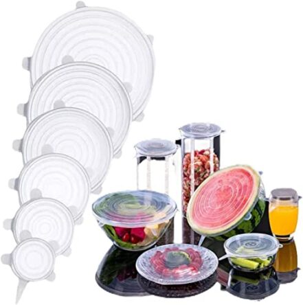 KYNEX - Jogo 6 Tampas de Panela e Pote, Silicone, Reutilizável, Elástica, Universal - Webiishop