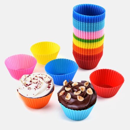 Kit 12 Formas Silicone Mini Cupcake Bolo Muffin Assadeira Airfryer - Webiishop