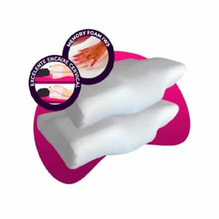 Kit 2 Travesseiros Ergonômicos - I wanna sleep - Cervical Original®, suporte ideal. Contra dores no pescoço e na coluna. Combate a insônia e o ronco. - Webiishop