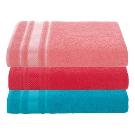 Kit 3 Toalhas De Banho Extra Gigante Felpuda Macia Atacado (Azul/Goiaba/Rosa) - Webiishop
