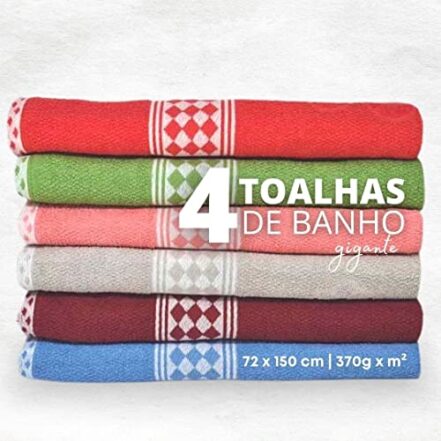 Kit 4 Toalhas De Banho Gigante 72 X 150 Jacquard Casa Linda - Webiishop