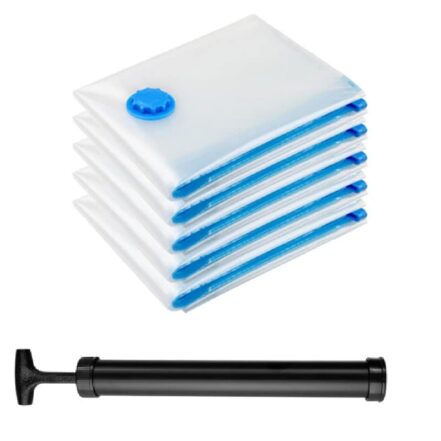 Kit 5 Sacos À Vácuo Organizadores 3 Menor + 2 Médio + Bomba - Webiishop