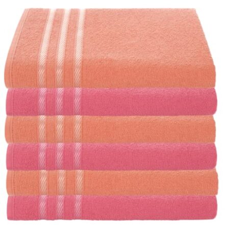 Kit 6 Toalhas De Banho Atacado P/ Revenda - 100% Algodão (Rosa/Salmão) - Webiishop