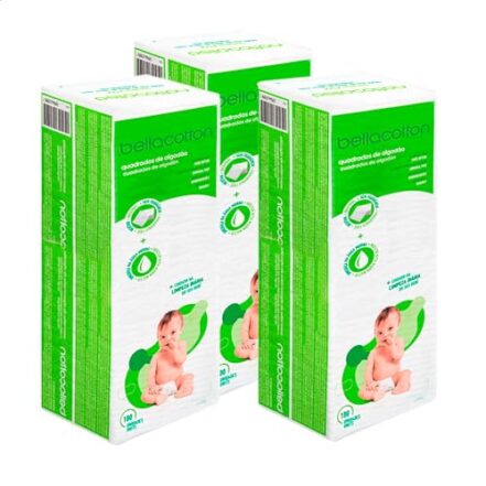 Kit Algodão Bellacotton Quadrado Hipoalergênico para Bebês (3 Pcts - 300 unidades) - Webiishop