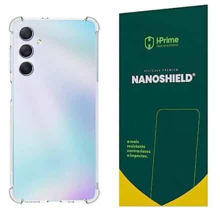 Kit Capa Capinha Para Samsung Galaxy M54 Tela de 6.7 Case Air Anti Impacto Transparente + Película Hprime Nanoshield (Transparente + Hprime Nanoshield) - Webiishop