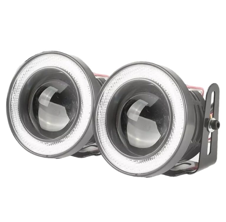 Kit Farol Neblina Milha Led Angel Eyes Auxiliar 12v 76mm - Branco - Webiishop