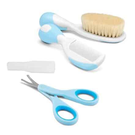 Kit Higiene Bebê Escova, Pente e Tesourinha Azul - Chicco - Webiishop