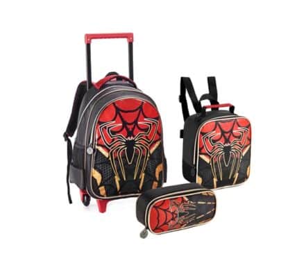 Kit Mochilete Lancheira e Estojo Spider Aranha Denlex - 1502 - Webiishop