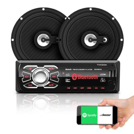 Kit Rádio FM + 1 par de Alto-falante 6" Polegadas Som Automotivo - cód. 6630BN + 1001 - Webiishop