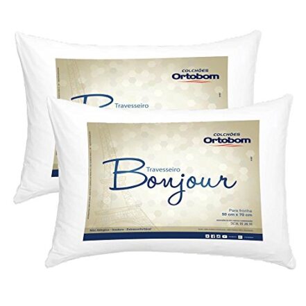 Kit Travesseiros 02 Peças Bonjour Fibra Siliconizada em Microfibra 70cm x 50cm - Ortobom - Webiishop