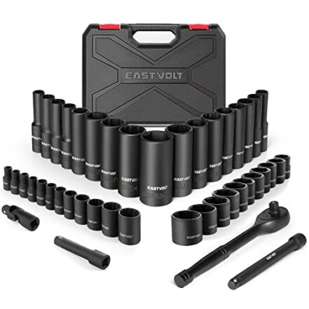 Kits de soquetes Eastvolt ASK06, 46 peças, com catraca reversível, métrico/SAE - Webiishop