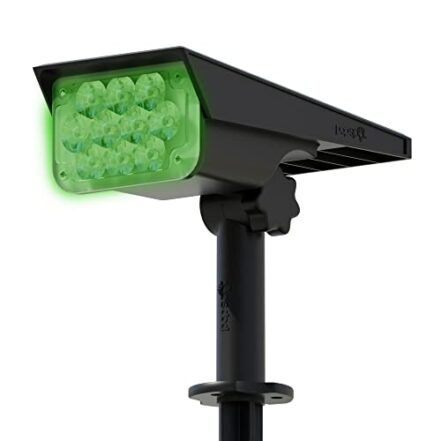 Luminária Spot Solar Espeto de Jardim Potente 12h Refletor Luz Verde LED 1 Ano Garantia PopSpot - Webiishop