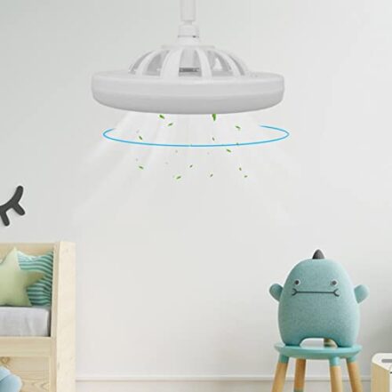 Luz LED com Ventilador | Teto com Controle Remoto - 3 pás, temporização, 3 velocidades, luz LED regulável, luminária para quarto infantil, sala estar Shangjia - Webiishop