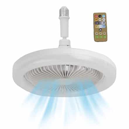 Luz LED com Ventilador | Teto com Controle Remoto - 3 pás, temporização, 3 velocidades, luz LED regulável, luminária para quarto infantil, sala estar Shangjia - Webiishop