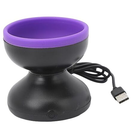 Máquina de limpeza de pincéis de maquiagem elétrica, conjunto de pincéis cosméticos automáticos portáteis para limpeza de pincéis de beleza, limpador de pincéis giratório (preto e roxo) - Webiishop