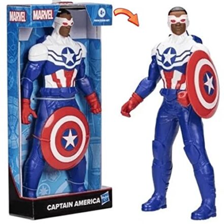 Marvel, Boneco Capitão América Mighty Hero Series, Azul - Webiishop