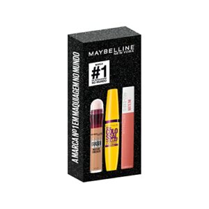 Maybelline NY Kit Queridinhos Batom Liquido Matte Ink 65 Seductress Mascara De Cilios Colossal Lavavel Corretivo Eraser 130 Medium 0