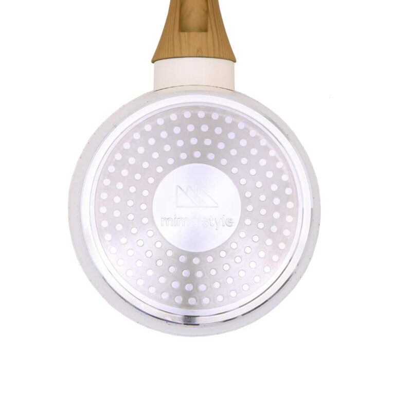 Mimo Style Panela Cook 16cm/1,3L - Estrutura em Alumínio, Revestimento Cerâmico. Alças e Cabos Soft-Touch. Fogão a Gás, Elétrico, Vitrocerâmico (Mármol - Vanilla) - Webiishop