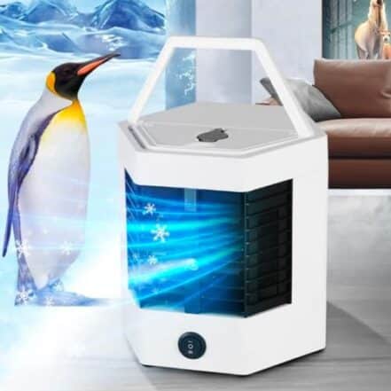 Mini Ar Condicionado Umidificador Refil Gelo Portátil Branco 110v/220v Ventilador Mesa Climatizador Purificador Escritório Reservatório Refrigerador USB Led Bivolt Névoa Silencioso Ar Fresco CLAYMORE - Webiishop
