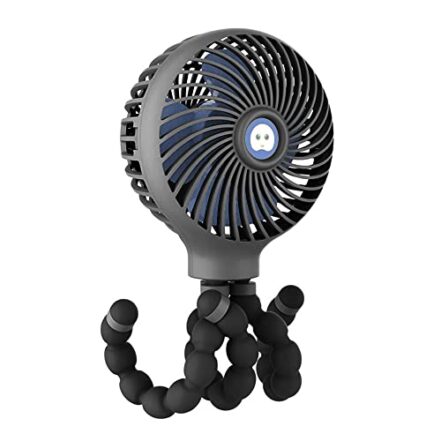 Mini ventilador portátil portátil para carrinho de bebê, tripé de polvo flexível, clipe no ventilador com 3 velocidades ajustável, carregamento usb para mesa, berço, assento de carro, bicicleta, - Webiishop