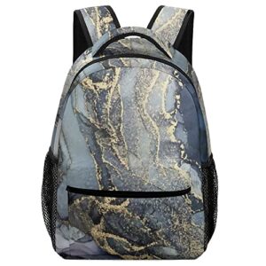 Mochila escolar casual feminina meninas adolescentes abstrata cor escura textura de marmore leve para viagem bolsa de ombro para laptop acampamento caminhada 0