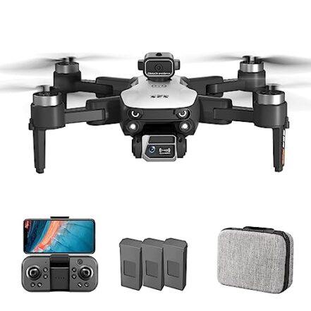 Moniss Drone de controle remoto com câmera 6K câmera dupla prevenção de obstáculos WiFi FPV sem escova pacote de bolsa de zenamento de motor com 3 baterias - Webiishop