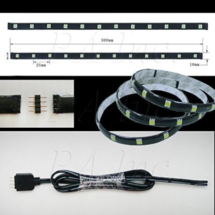 PA LED 2 pçs 12SMD 5050 LED flexível e à prova d'água Tiras de luz 30 cm 12 VCC (verde) - Webiishop