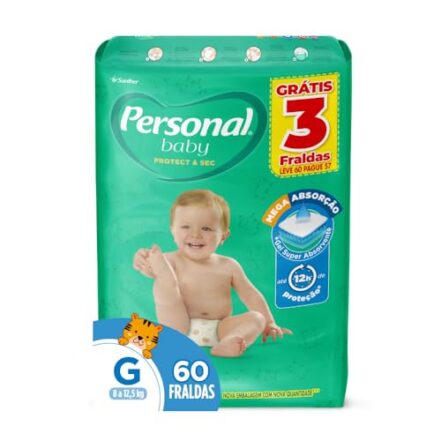 Personal Fralda Baby Protect&Sec G Leve 60 Pague 57 Unidades - Webiishop