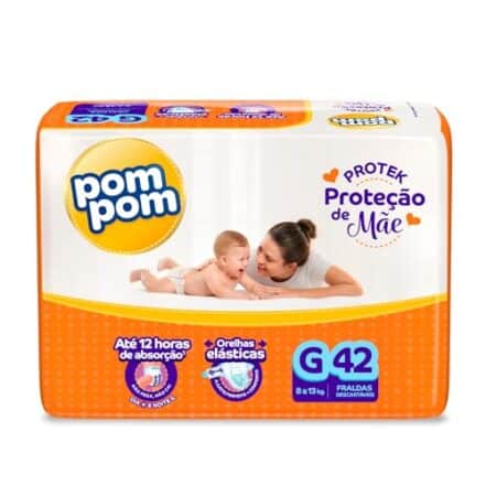 Pom Pom Fralda Derma Protek Mega G 42 Unidades - Webiishop