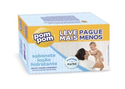 Pom Pom Leve Mais Pague Menos, Kit Sabonete Hidratante, 70g cada - Total 350 g - Webiishop