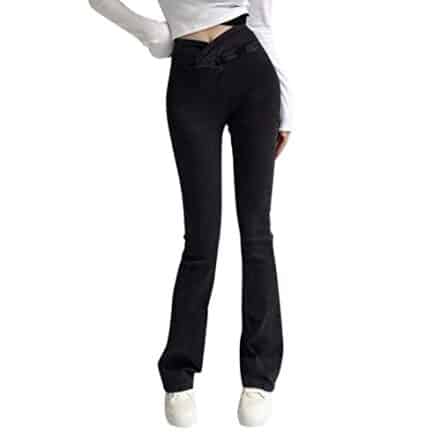 SLENDIPLUS Calça feminina de cintura alta elástica com caimento justo, calça jeans sexy flare para mulheres, elegante - Webiishop