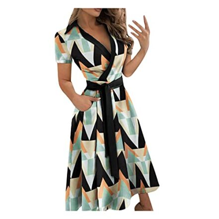 SLENDIPLUS Vestido longo feminino com decote em V e estampa de renda, justo, envelope, quadris, vestido longo de verão com babado - Webiishop