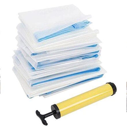 Saco Para Organizar Guardar Roupa a Vacuo kit 10 und 60 x 80 cm + Bomba Western - Webiishop