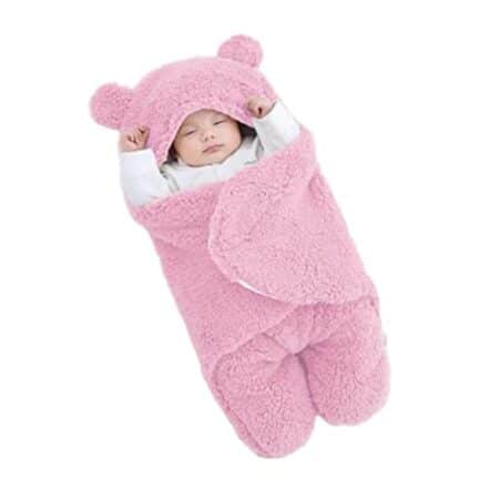 Saco de dormir Casulo Cobertor Enroladinho Sweddle Bebê (Rosa, 0 a 3 Meses) - Webiishop