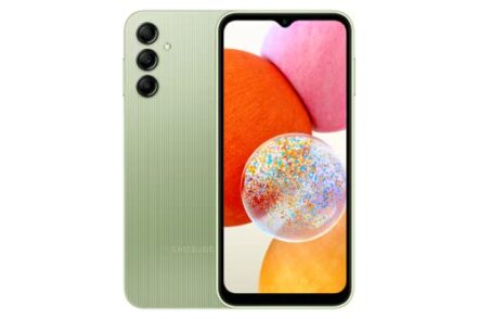 Samsung Galaxy A14 128GB 4G Wi-Fi Tela 6.6'' Dual Chip 4GB RAM Câmera Tripla de até 50MP + Selfie 13MP Bateria de 5000mAh - Verde Lima - Webiishop