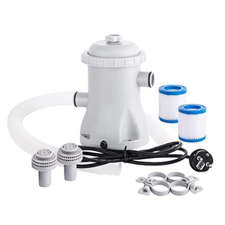 Snsowed Bomba de filtro de piscina 330 gph bomba de água elétrica para piscina com 2 cartucho de filtro de piscina bombas de piscina acima do solo pequena bomba de filtro de piscina - Webiishop
