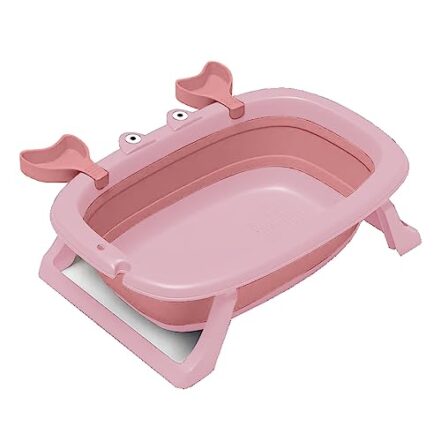 TOPAMIX Banheira para Bebê Infantil Retrátil Dobrável Modelo Caranguejo 28 Litros - 0 a 2 Anos de Idade (Rosa) - Webiishop