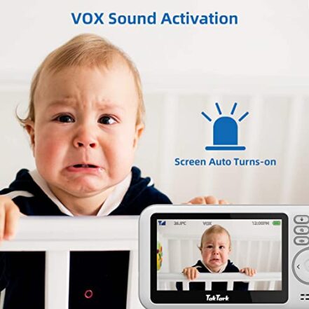 TakTark Babá Eletronica Câmera, 4.3" Monitor de Bebe, Sem Wi-Fi, 2 Way Audio, Visão Nocturna, Zoom Digital, Economia de energia VOX, Temperatura ambiente, Ideal para Pais Novos - Webiishop