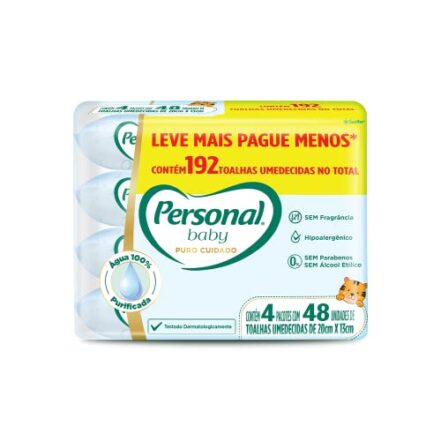 'Toalha umedecida Personal Baby Puro Cuidado Promopack 192 unidades - Webiishop