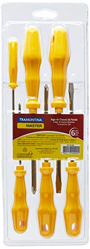 Tramontina 41516506, Jogo de Chaves de Fenda 6 Peças, Amarelo - Webiishop