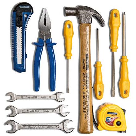 Tramontina 43409104, Kit Ferramentas 11 Peças Trena Estilete Martelo Alicate Chaves de Fenda e Fixas - Webiishop