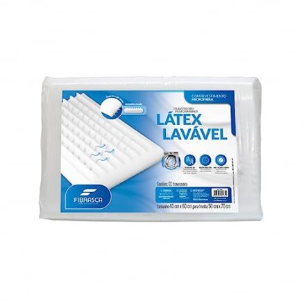 Travesseiro Latex Lavavel - para fronhas 50x70cm - Branco - Fibrasca - Webiishop