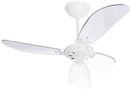 Venti-Delta 383121 Ventilador de Teto New Cristal Light 3 Pás Transparentes 127 V C3V, Branco - Webiishop